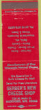 Matchbook Cover - Gerber's Cheese Shop Hartford WI red
