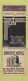 Matchbook Cover - Christie Hotel Hollywood CA WORN