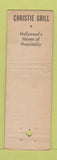 Matchbook Cover - Christie Hotel Hollywood CA WORN