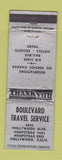 Matchbook Cover - Boulevard Travel Service Hollywood CA