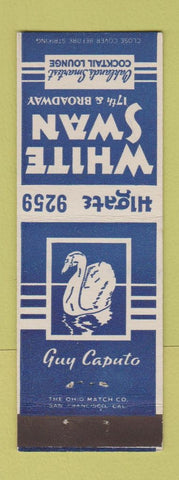 Matchbook Cover - White Swan Cocktail Lounge Oakland CA