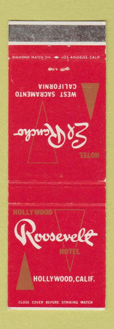 Matchbook Cover - Hotel El Rancho Sacramento CA Roosevelt Hollywood CA