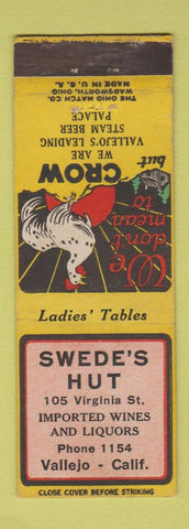 Matchbook Cover - Swede's Hut Vallejo CA