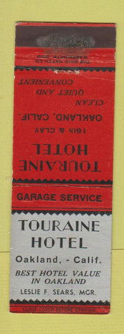 Matchbook Cover - Touraine Hotel Oakland CA WEAR