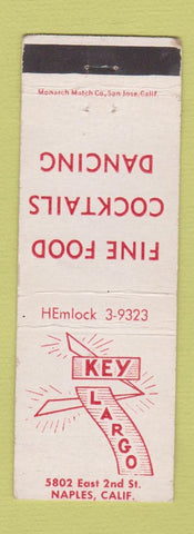 Matchbook Cover - Key Largo Restaurant Naples CA