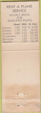 Matchbook Cover - Waukesha Air Taxi Spring City Flying Center WEAR
