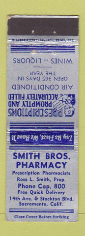 Matchbook Cover - Smith Bros Drug Sacramento CA