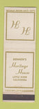 Matchbook Cover - Denne's Heritage House Little River CA