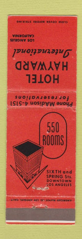 Matchbook Cover - Hotel Hayward Los Angeles CA ORANGE