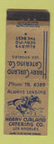 Matchbook Cover - Harry Curland Catering Los Angeles CA Horse Racing WEAR