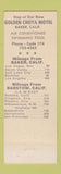 Matchbook Cover - Bun Boy Wills Coffee Shop Baker Barstow CA