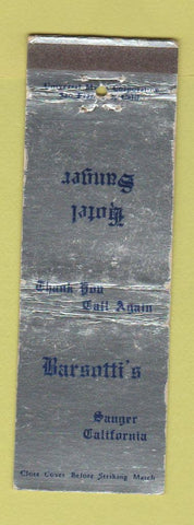 Matchbook Cover - Barsotti's Hotel Sanger CA WEAR