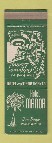 Matchbook Cover - Hotel Manor San Diego CA