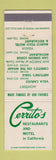 Matchbook Cover - Cerrito's Restaurants Visalia Monterey CA