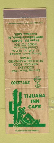 Matchbook Cover - Tijuana Inn Cafe Gardena CA Mexican Food