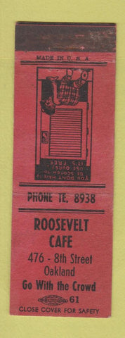 Matchbook Cover - Roosevelt Cafe Oakland CA