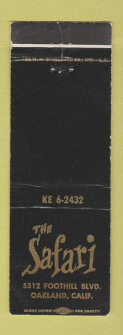 Matchbook Cover - The Safari Oakland CA