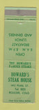 Matchbook Cover - Howard's Steak House Boulder Colorado WEAR