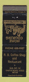 Matchbook Cover - RB Coffee Shop Restaurant Castle Rock Colorado