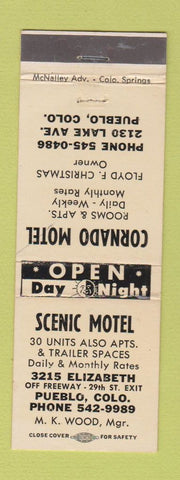Matchbook Cover - Scenic Motel Pueblo Colorado