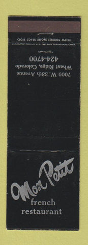 Matchbook Cover - Mon Petit French Restaurant Wheatridge Colorado