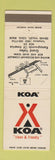 Matchbook Cover - KOA Camping Grand Valley Colorado