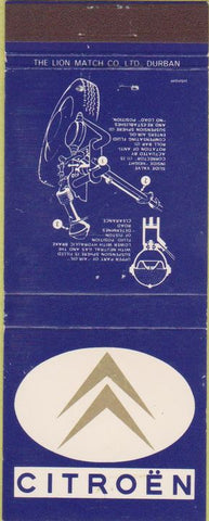 Matchbook Cover - Citroen Auto Suspensions Durban South Africa