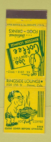 Matchbook Cover - Joe Coffee Ringside Lounge Denver Colorado Boxing