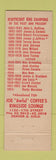 Matchbook Cover - Joe Coffee Ringside Lounge Denver Colorado Boxing
