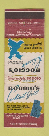 Matchbook Cover - Boggio's Rotisserie Denver Colorado