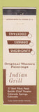 Matchbook Cover - Indian Grill Colorado Springs