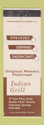 Matchbook Cover - Indian Grill Colorado Springs
