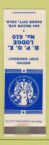 Matchbook Cover - Elks Lodge Canon City Colorado