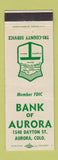 Matchbook Cover - Bank of Aurora Colorado