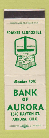 Matchbook Cover - Bank of Aurora Colorado