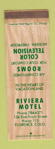 Matchbook Cover - Riviera Motel Florence Colorado WEAR