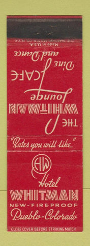 Matchbook Cover - Whitman Hotel Pueblo Colorado