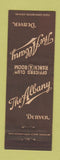 Matchbook Cover - Albany Hotel Denver Colorado