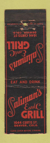 Matchbook Cover - Saliman's Grill Denver Colorado WEAR