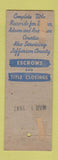 Matchbook Cover - Record Abstract Title Insurance Denver Colorado