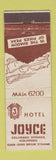 Matchbook Cover - Hotel Joyce Colorado Springs