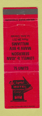 Matchbook Cover - Capri Motel La Juna Colorado WEAR