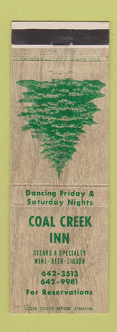 Matchbook Cover - Coal Creek Inn Colorado