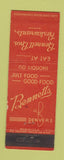 Matchbook Cover - Bennetts Restaurant Denver Colorado WEAR