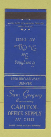 Matchbook Cover - Capitol Office Supply Denver Colorado