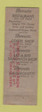 Matchbook Cover - Bennetts Restaurant Denver Colorado