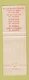 Matchbook Cover - Giuseppe's Pizza Boulder Colorado Springs Pueblo