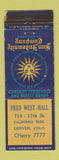 Matchbook Cover - Sun Indemnity Insurance Fred West Hall Denver Colorado WORN