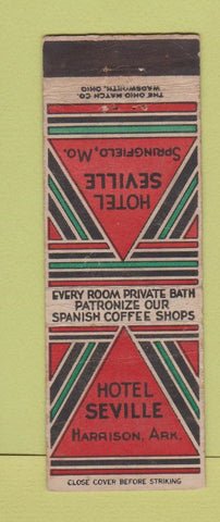 Matchbook Cover - Hotel Seville Harrison AR