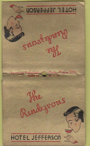 Matchbook Cover - Hotel Jefferson Rendezvous Pull Quick 30s
